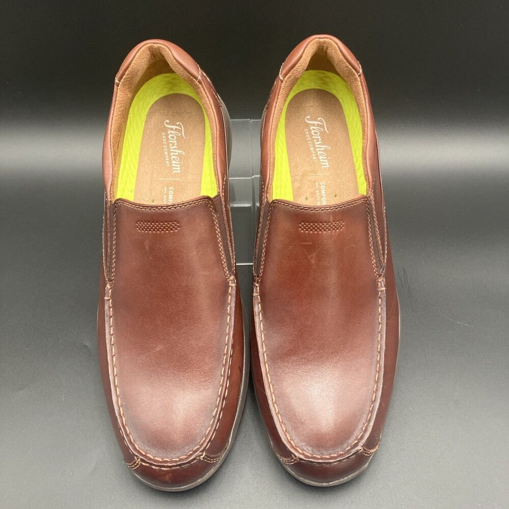 Florsheim Men's 12M Brown Leather Slip-On Dress Shoes